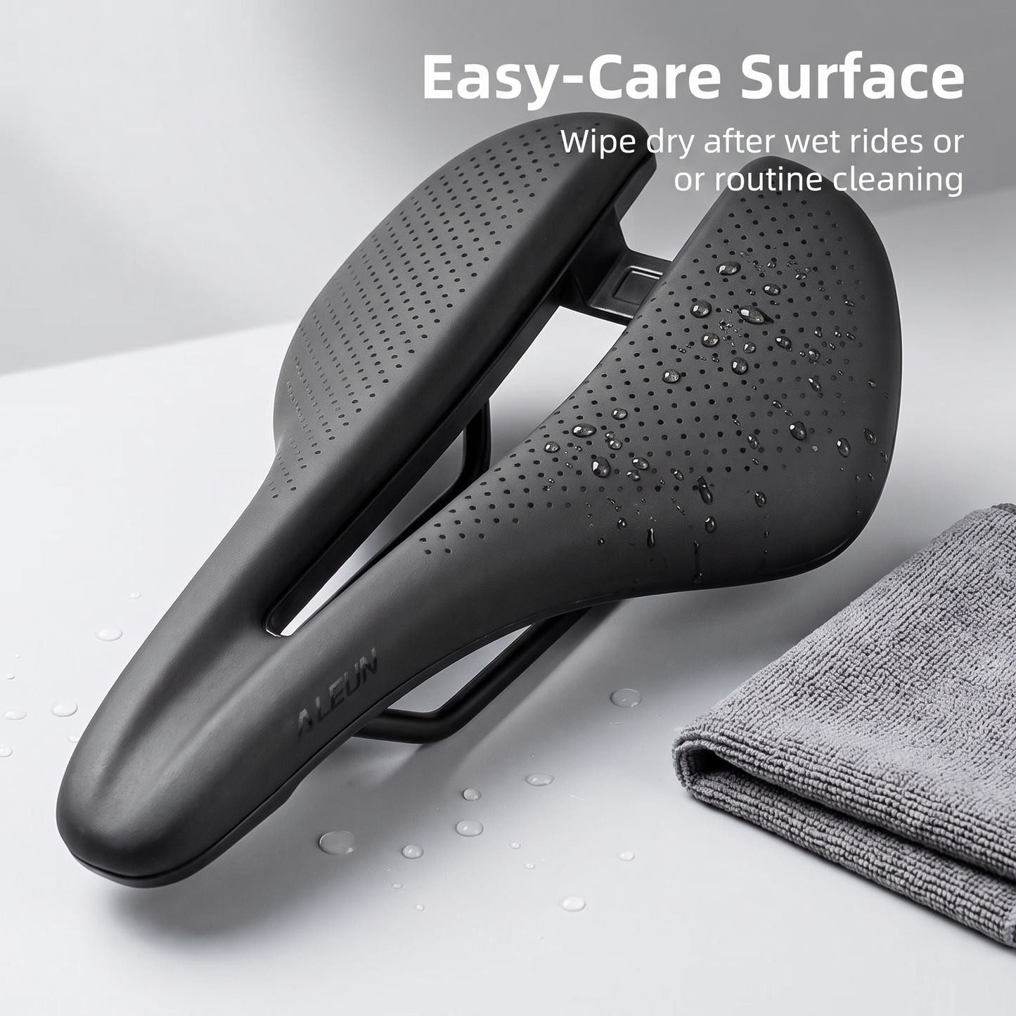 Ventilated Hollow-Core Bicycle Saddle with Cushioned Support