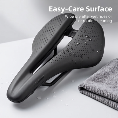 Ventilated Hollow-Core Bicycle Saddle with Cushioned Support