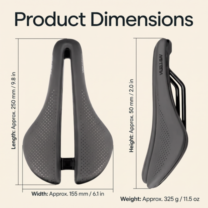 Ventilated Hollow-Core Bicycle Saddle with Cushioned Support