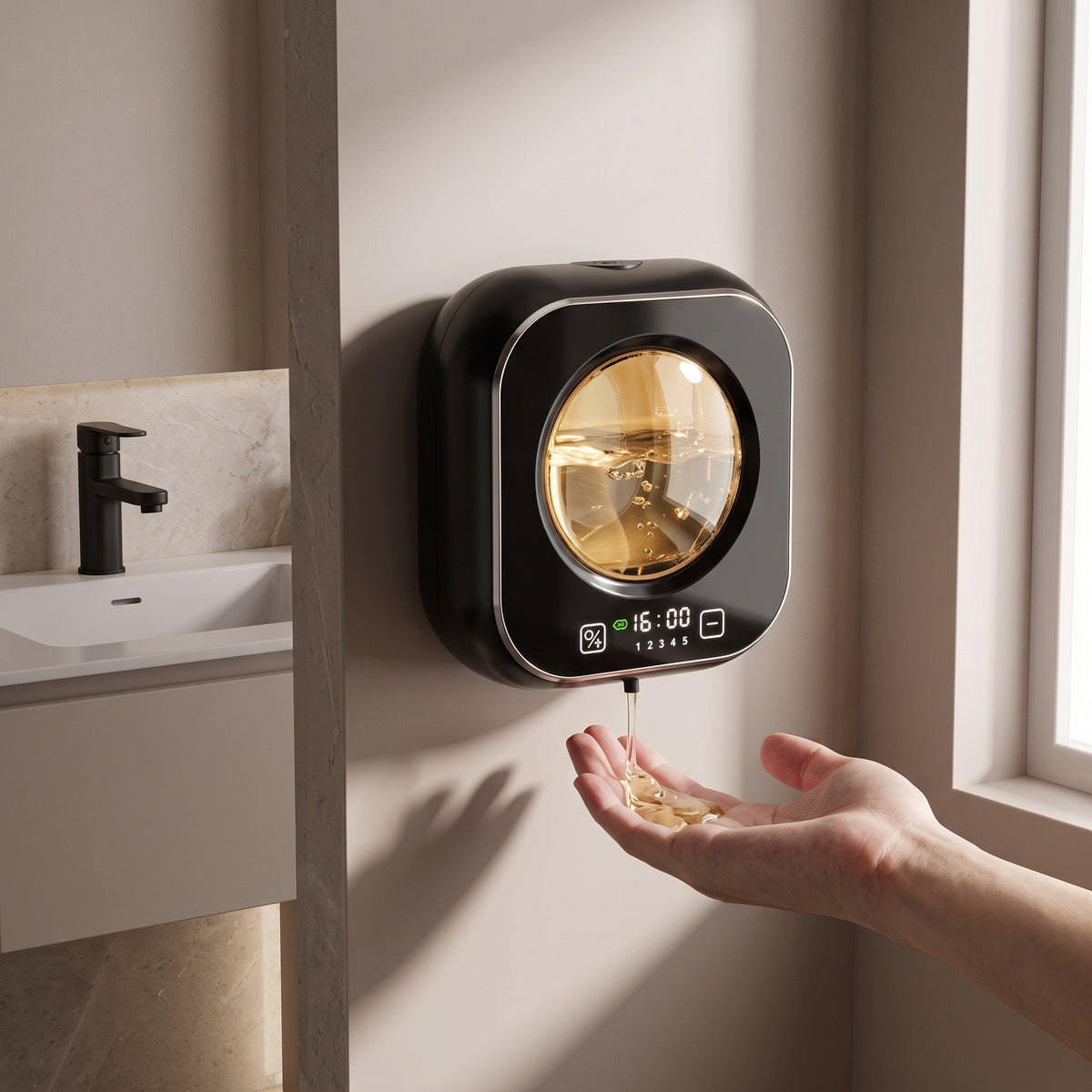 Wall-Mounted Automatic Soap Dispenser with 5-Level Touch-Free Dispensing