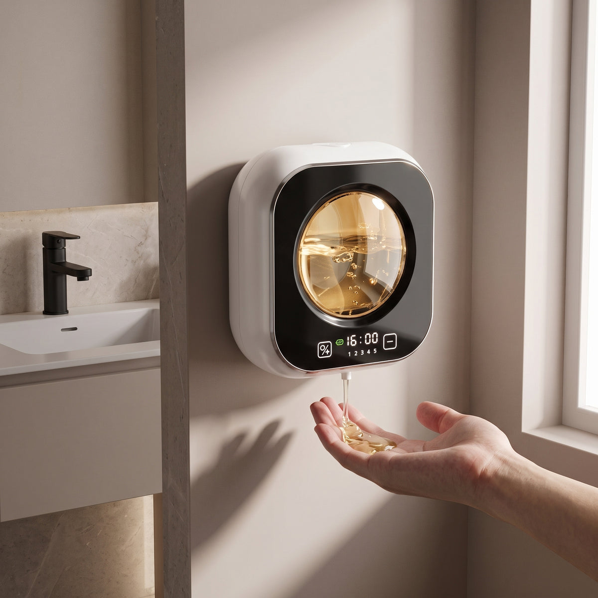 Wall-Mounted Automatic Soap Dispenser with 5-Level Touch-Free Dispensing