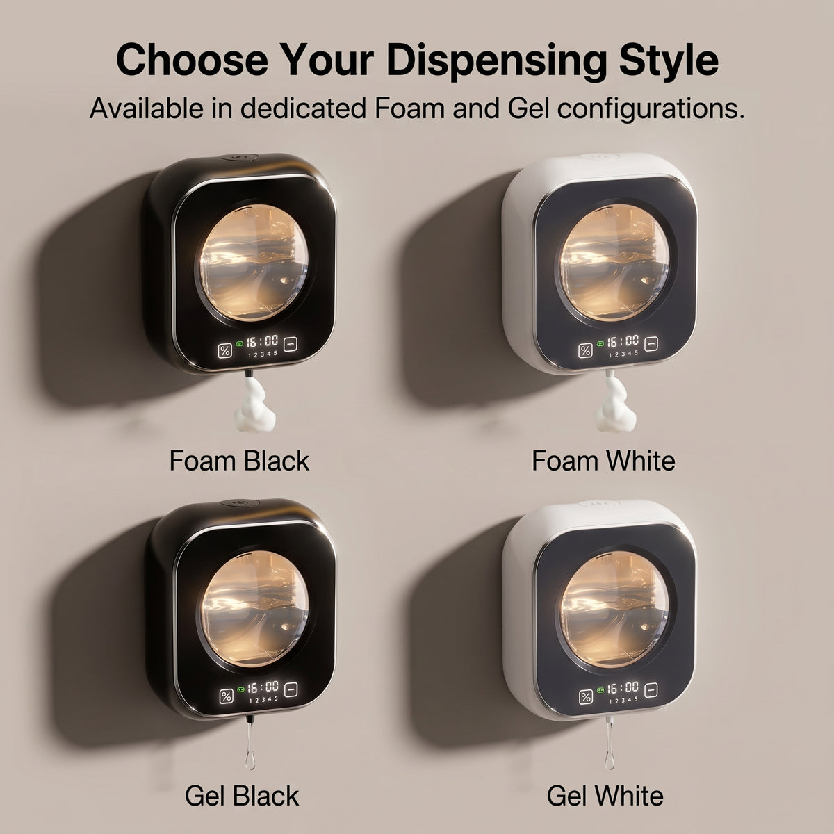 Wall-Mounted Automatic Soap Dispenser with 5-Level Touch-Free Dispensing