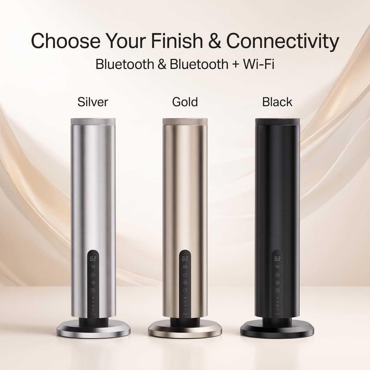 Waterless Essential Oil Diffuser Tower with App Control & Ambient Light
