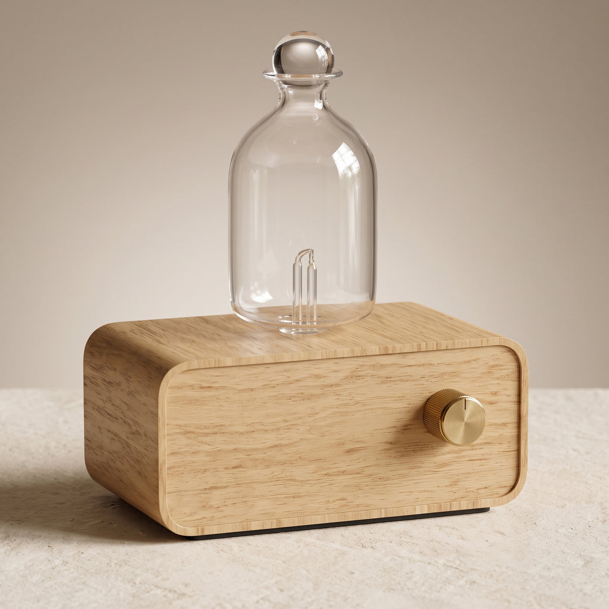 Waterless Nebulizing Essential Oil Diffuser with Wood & Glass Design