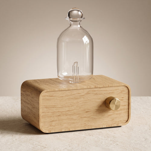 Waterless Nebulizing Essential Oil Diffuser with Wood & Glass Design