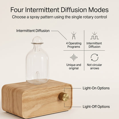 Waterless Nebulizing Essential Oil Diffuser with Wood & Glass Design