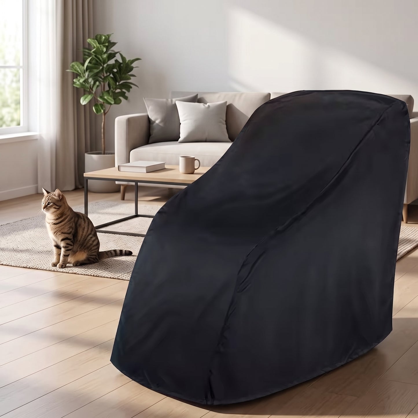 Waterproof 210D Massage Chair Protective Cover with Securing Cord