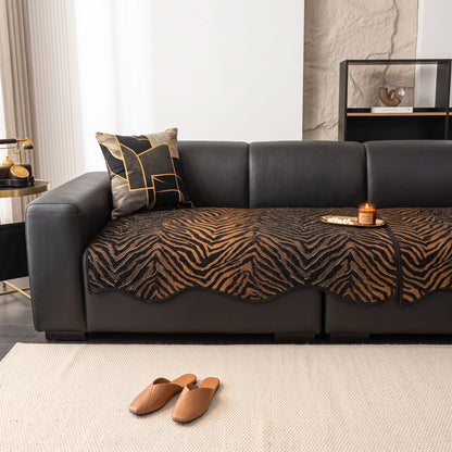 Wavy Plush Non-Slip Sofa Cushion Cover & Furniture Protector