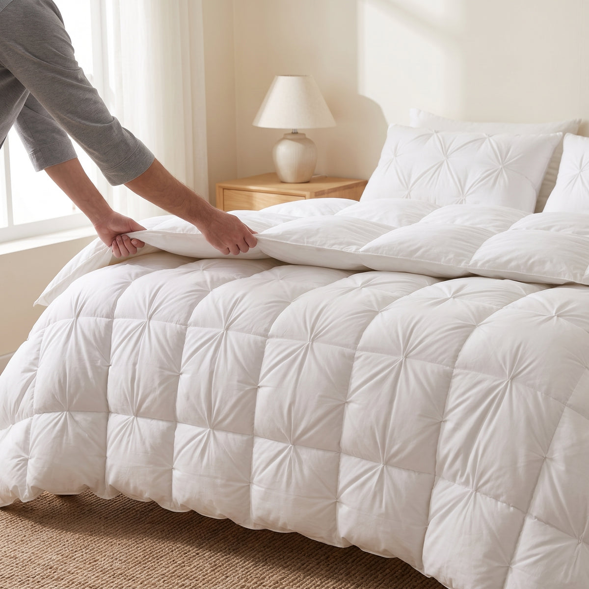 White Goose Down Pinch-Pleated Winter Comforter