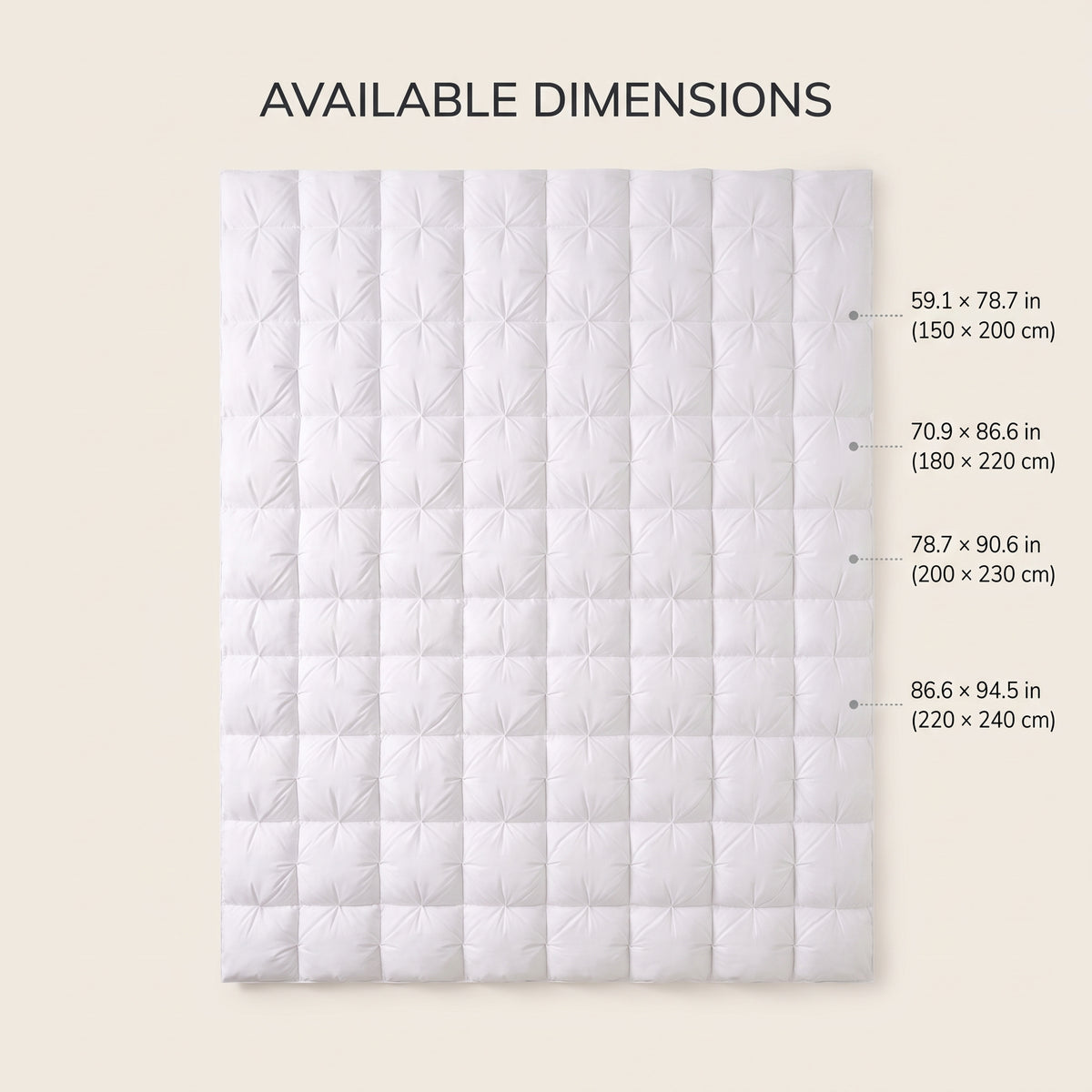 White Goose Down Pinch-Pleated Winter Comforter