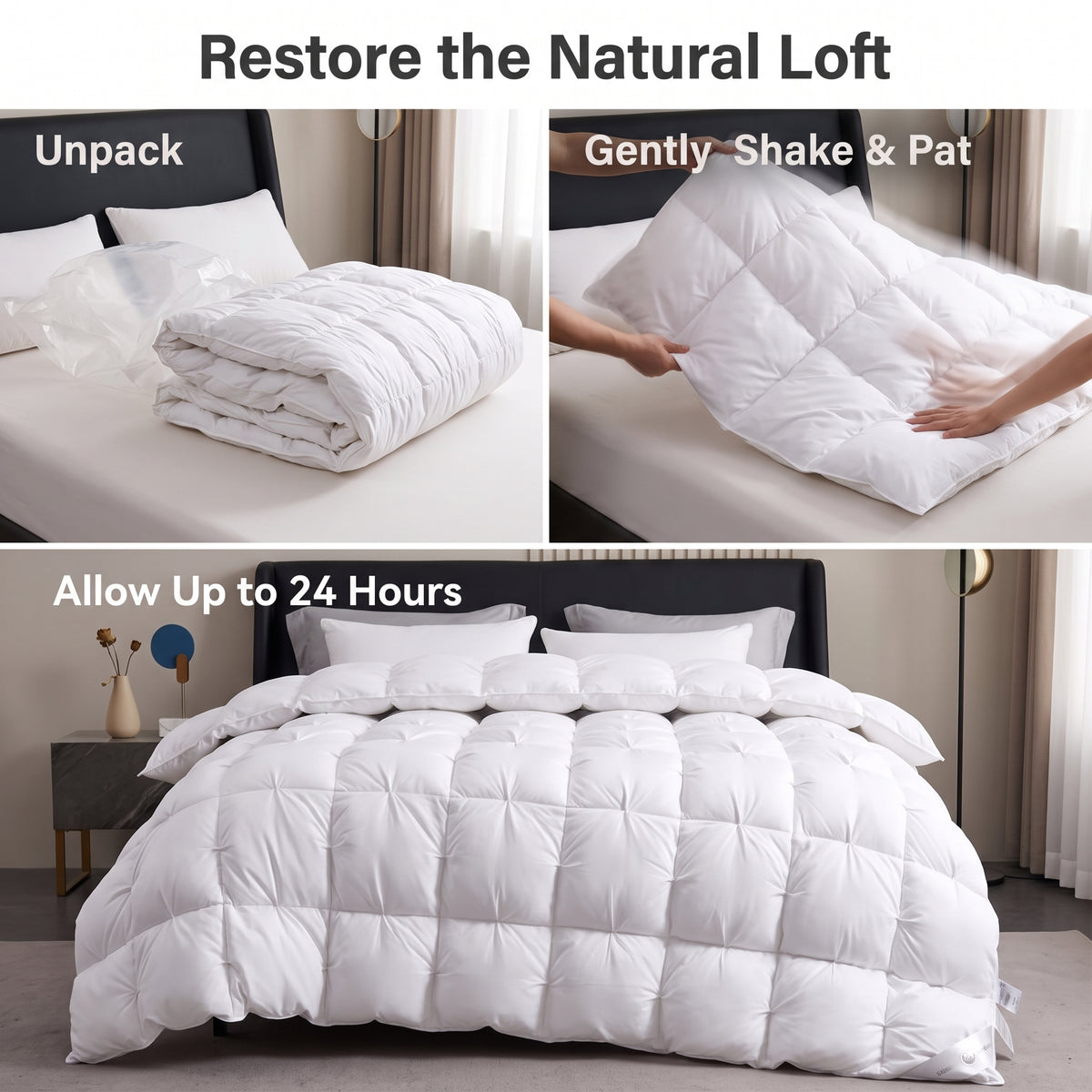 White Goose Down Pinch-Pleated Winter Comforter