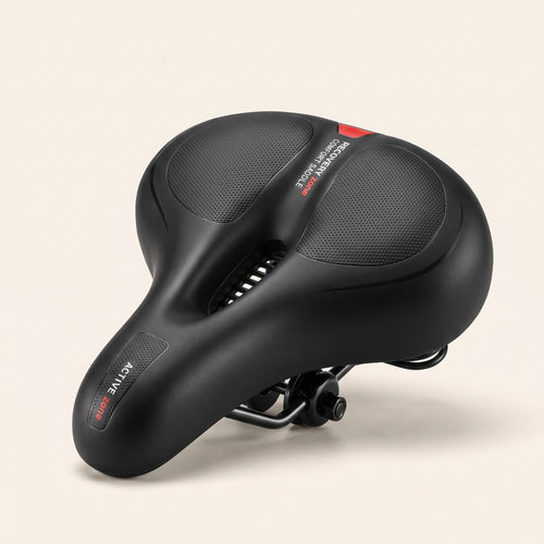 Wide Memory Foam Bike Saddle with Ventilated Comfort Design