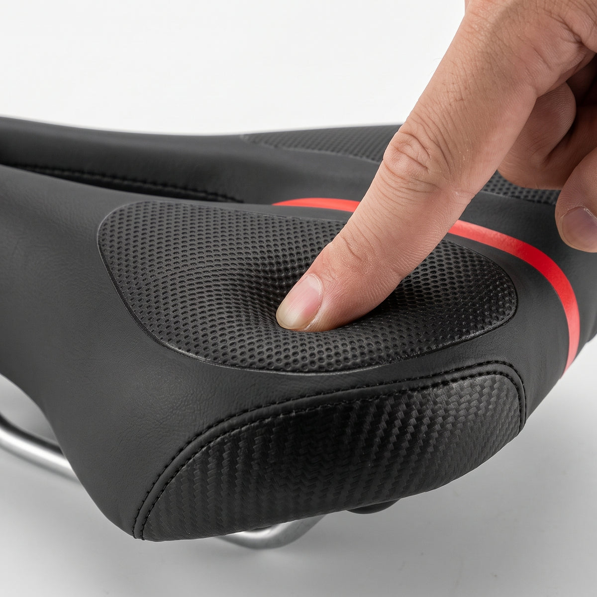 Wide Memory Foam Bike Saddle with Ventilated Comfort Design