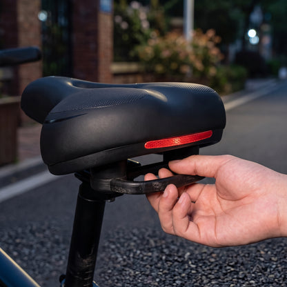 Wide Memory Foam Bike Saddle with Ventilated Comfort Design