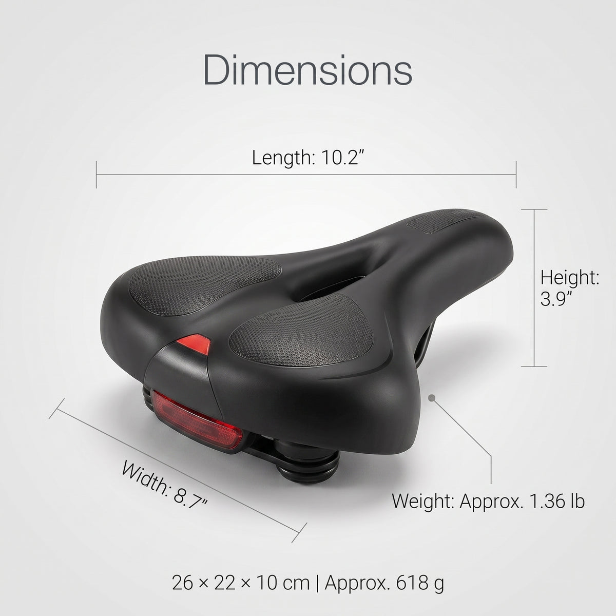 Wide Memory Foam Bike Saddle with Ventilated Comfort Design