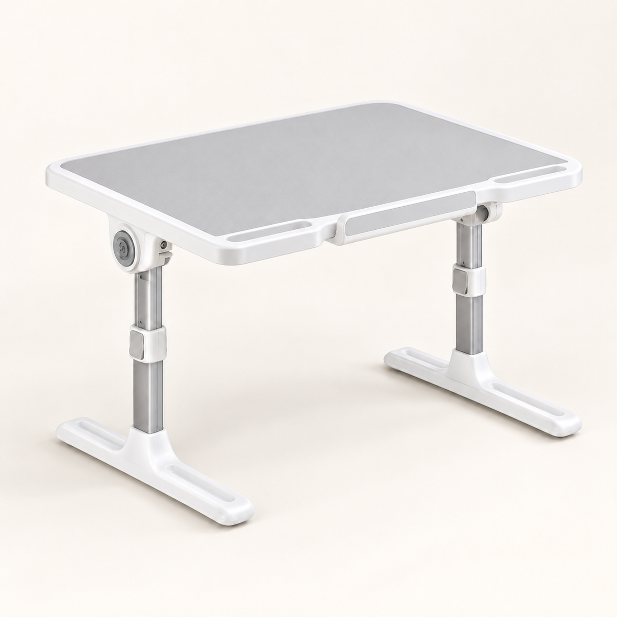 Height-Adjustable Folding Car Seat Tray Desk with Tilt Surface