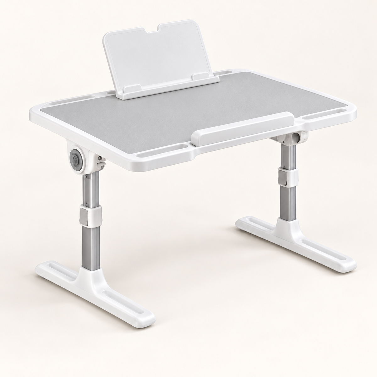 Height-Adjustable Folding Car Seat Tray Desk with Tilt Surface