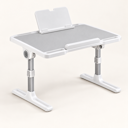 Height-Adjustable Folding Car Seat Tray Desk with Tilt Surface