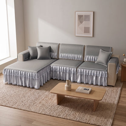 Woven Bamboo Fiber Non-Slip Sofa Cushion Cover Mat