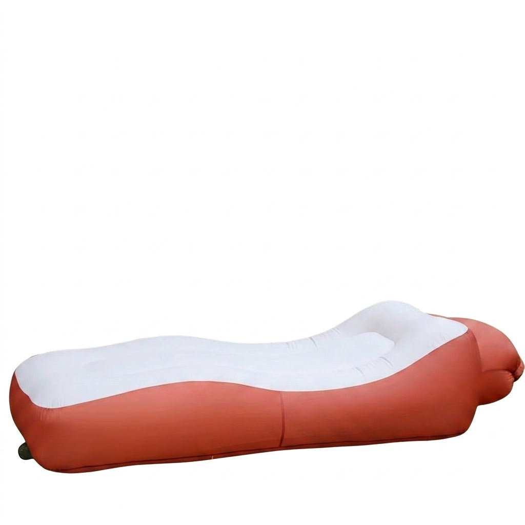 Full-Length Inflatable Lounger Sofa with Breathable Mesh Center