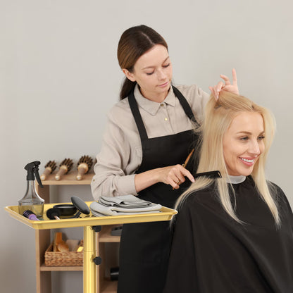 Kovelli™ Adjustable Rolling Salon Tray Cart With Protective Covers