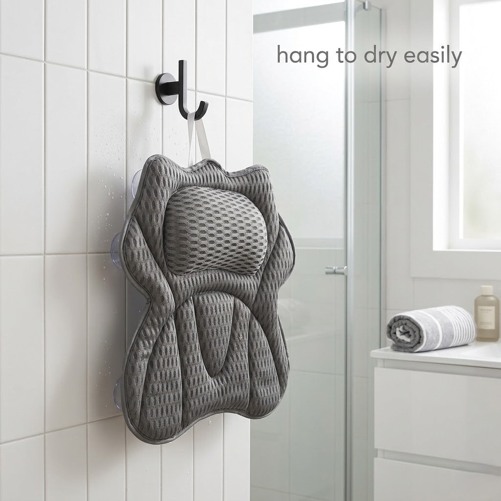 Full Back & Neck Bath Support Pillow with Suction Grip