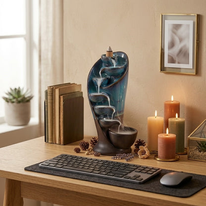 Waterfall Incense Burner for Relaxing Home Ambience