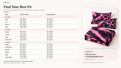 Pink Leopard Abstract 3-Piece Printed Duvet Cover Set