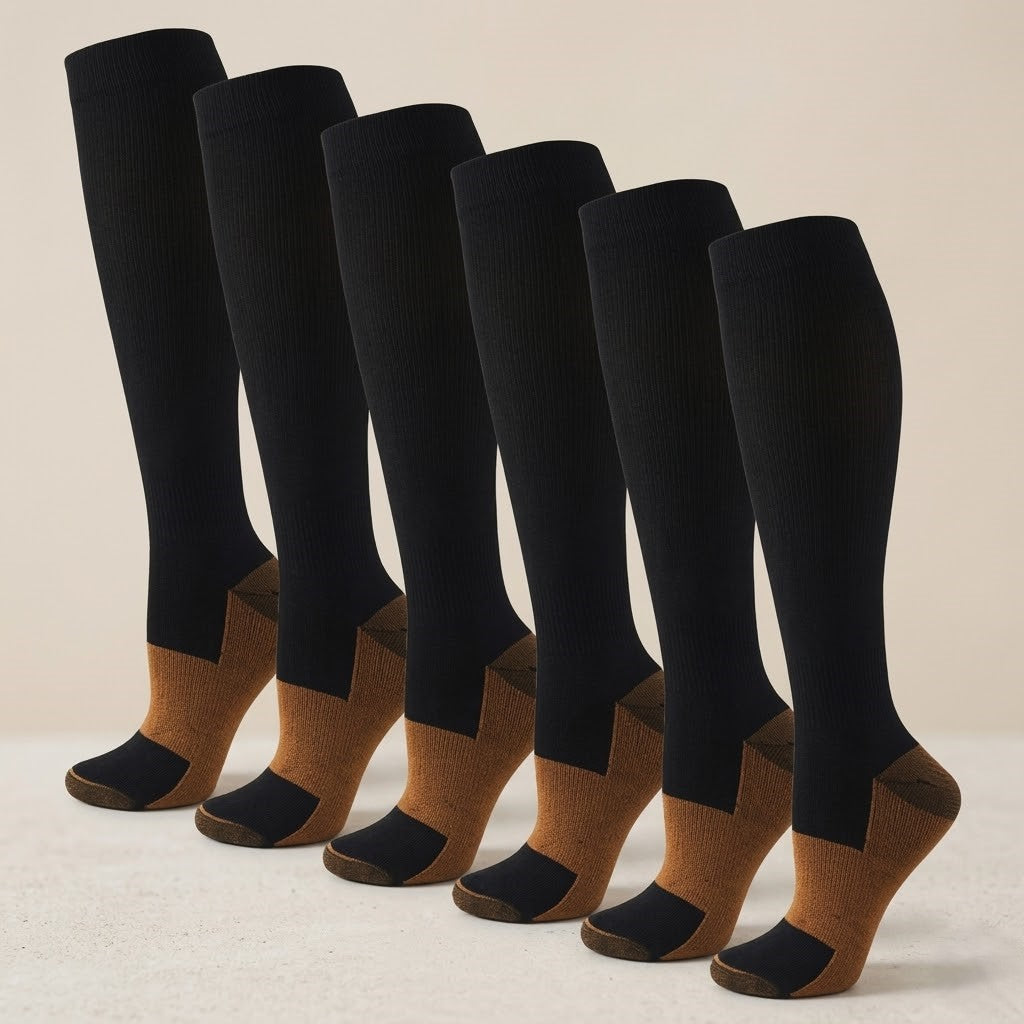 Compression Socks for Travel & Daily Comfort (6-Pack)