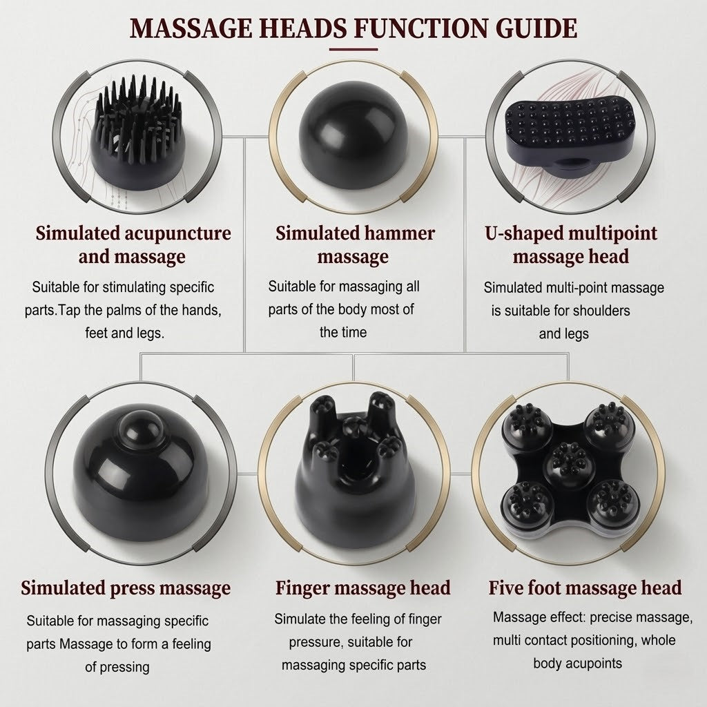 Handheld Electric Muscle Massager with Attachments