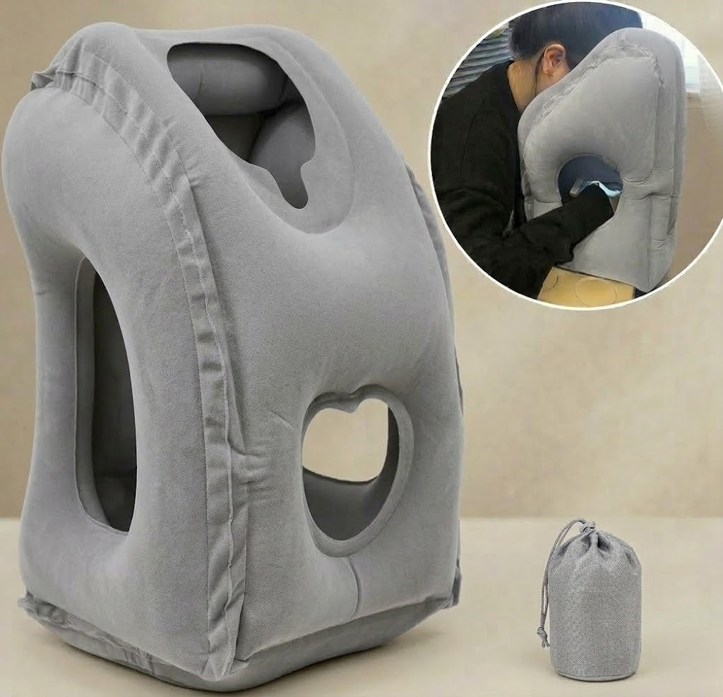 Inflatable Travel Neck Pillow for Airplane Sleep