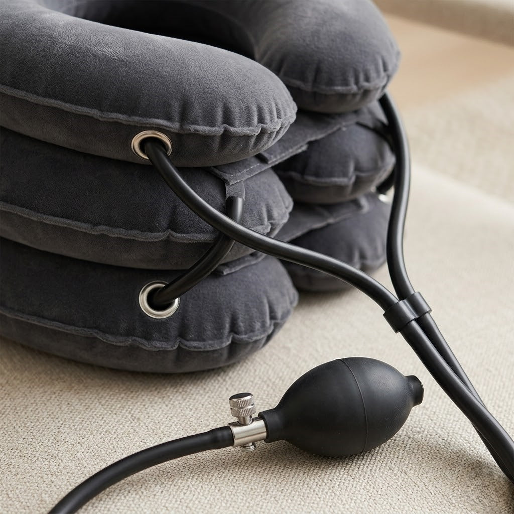 Inflatable Neck Traction Pillow with Adjustable Air Pump
