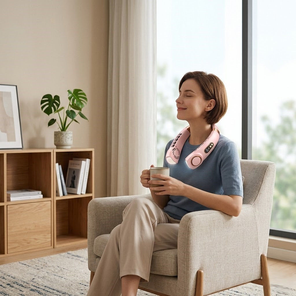 Portable Neck Fan with Hands Free Cooling