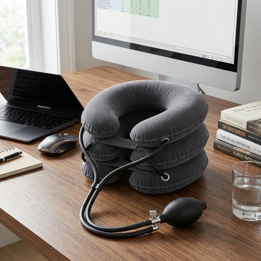 Inflatable Neck Traction Pillow with Adjustable Air Pump