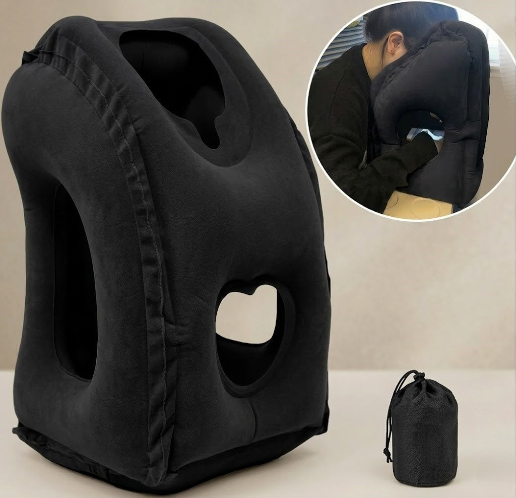 Inflatable Travel Neck Pillow for Airplane Sleep