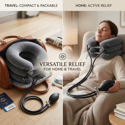 Inflatable Neck Traction Pillow with Adjustable Air Pump