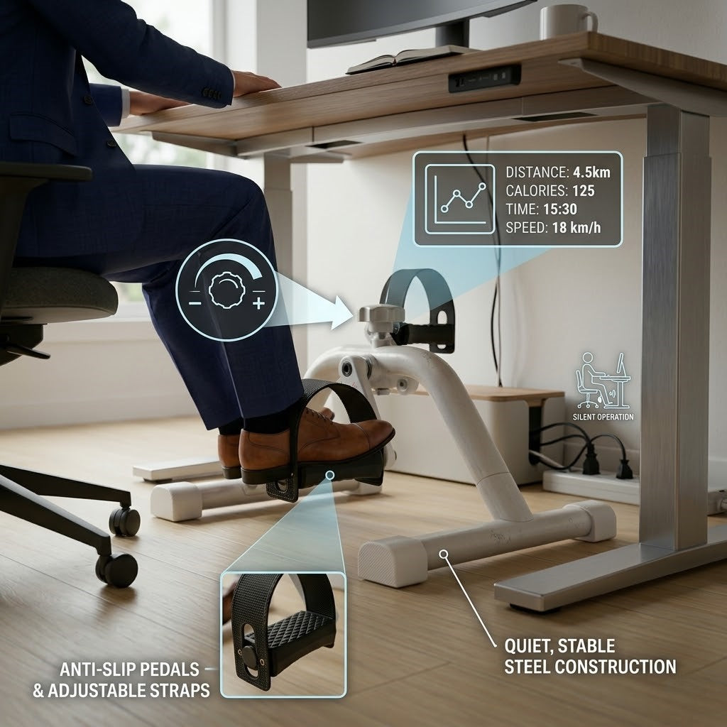 Under Desk Mini Pedal Exercise Bike for Home & Office