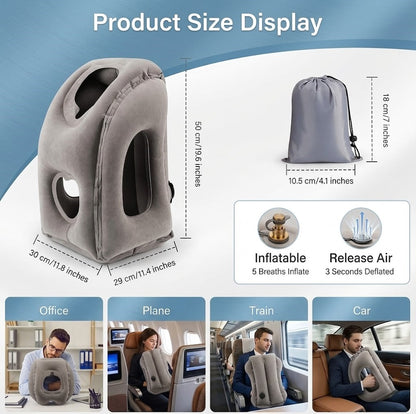 Inflatable Travel Neck Pillow for Airplane Sleep