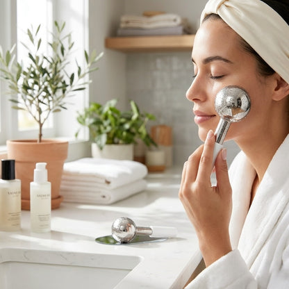 Stainless Steel Facial Ice Globes for Skin Massage